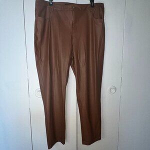 Boston Proper Faux Leather Pants Brown Size 18